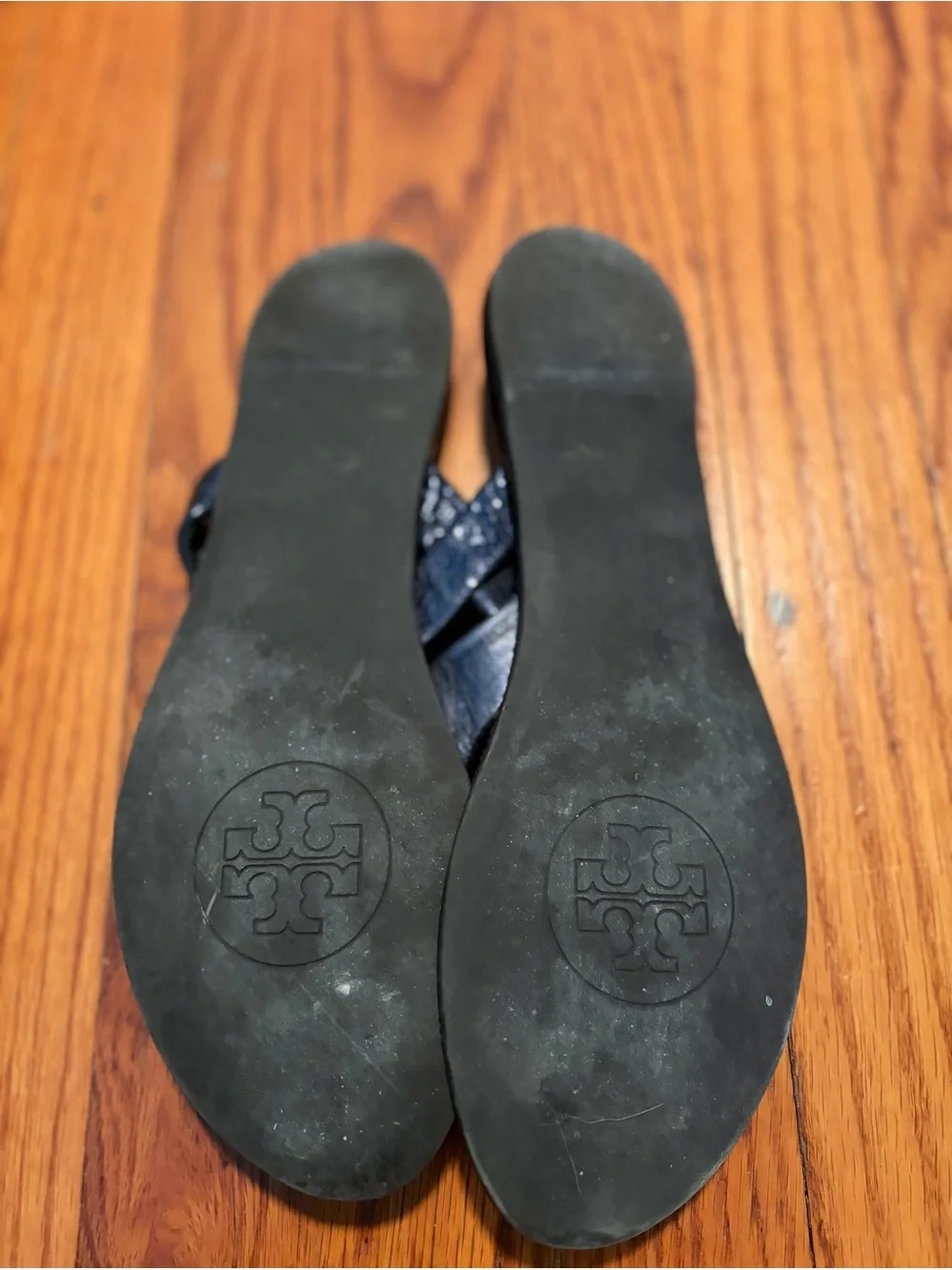 Tory Burch Navy Cameron leather sandals size 7.5